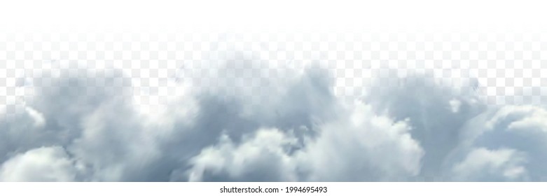 Vector realistic isolated cloud sky for template decoration and covering on the transparent background. Concept of storm and cloudscape.