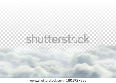 Vector realistic isolated cloud sky for template decoration and covering on the transparent background. Concept of storm.