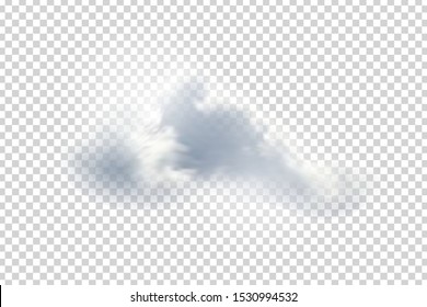 Vector realistic isolated cloud for template decoration and mockup covering on the transparent background. Concept of storm and sky.