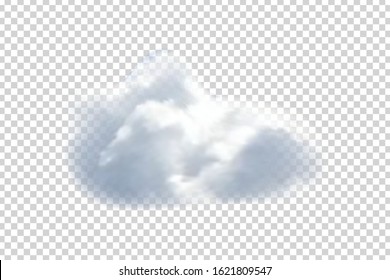 Vector realistic isolated cloud for template decoration and mockup covering on the transparent background. Concept of storm and sky.