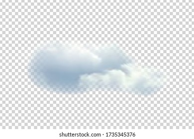 Vector realistic isolated cloud for template decoration and covering on the transparent background. Concept of storm and sky.