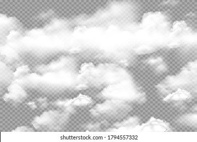 Vektorrealistische, isolierte Wolke für Vorlagendekoration und Mockup-Abdeckung auf transparentem Hintergrund. Konzept von Sturm und Himmel.