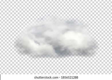 Vector realistic isolated cloud for template decoration and covering on the transparent background. Concept of storm and cloudscape.