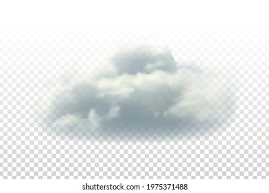 Vector realistic isolated cloud for template decoration and covering on the transparent background. Concept of storm and cloudscape.
