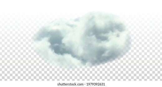 Vector realistic isolated cloud for template decoration and covering on the transparent background. Concept of storm.