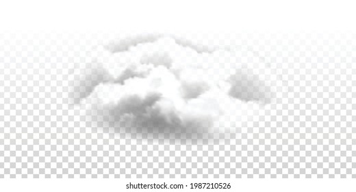 Vector realistic isolated cloud for template decoration and covering on the transparent background. Concept of storm and cloudscape.
