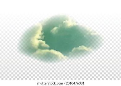 Vector realistic isolated cloud for template decoration and covering on the transparent background. Concept of storm and cloudscape.