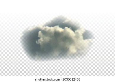 Vector realistic isolated cloud for template decoration and covering on the transparent background. Concept of storm and cloudscape.