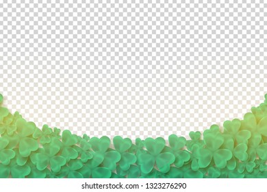Vector realistic isolated Clover Border for template decoration and layout covering on the transparent background. Concept of Happy St. Patrick's Day.