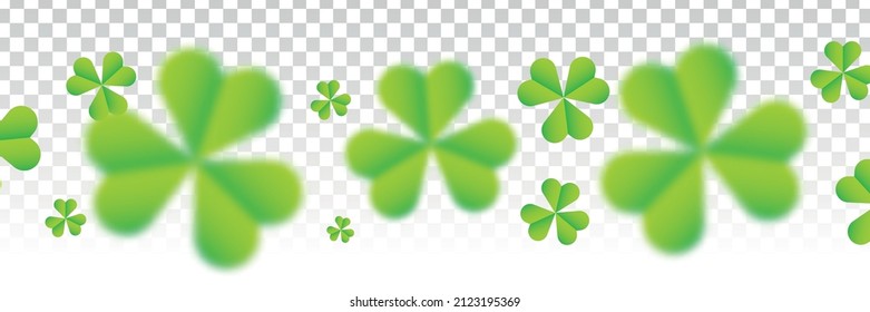
Vector realistic isolated clover confetti border on the transparent background. Concept of Happy St. Patrick's Day.