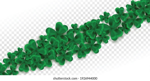 Vector realistic isolated Clover design for template decoration and layout covering on the transparent background. Happy St. Patrick's Day Concept.