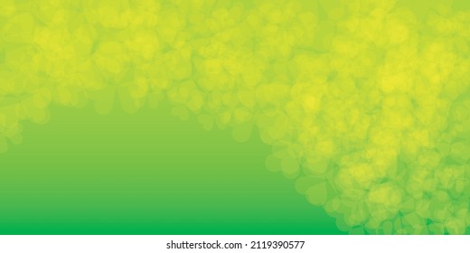 Vector realistic isolated clovers on the green background. Concept of Happy St. Patrick's Day.