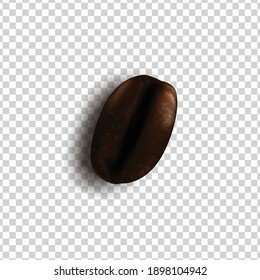 Vector realistic isolated coffee bean for covering and wrapping design on the transparent background. Concept of coffee brand.