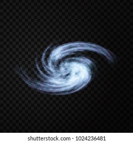 Vector realistic isolated cosmic galaxy for decoration and covering on the transparent background. Concept of space, nebula and cosmos.
