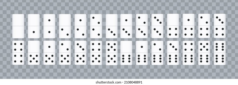 Vector realistic isolated domino on the transparent background.