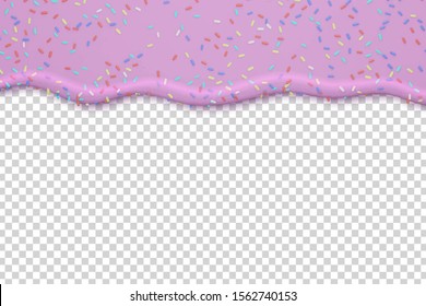 Vector realistic isolated donut glaze drips for template decoration and covering on the transparent background.