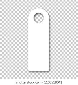 Vector realistic isolated door hanger sign for decoration and covering on the transparent background. Concept of advertising mockup.