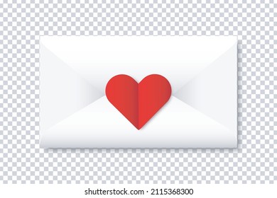 Vector Realistic Isolated Envelope Heart On Stock Vector (Royalty Free ...