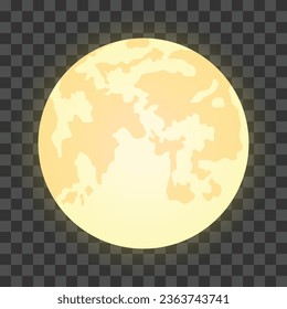 Vector realistic isolated full moon.