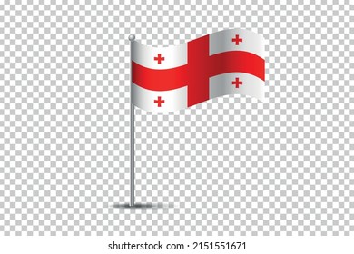 Vector realistic isolated Georgia flag on the transparent background.
