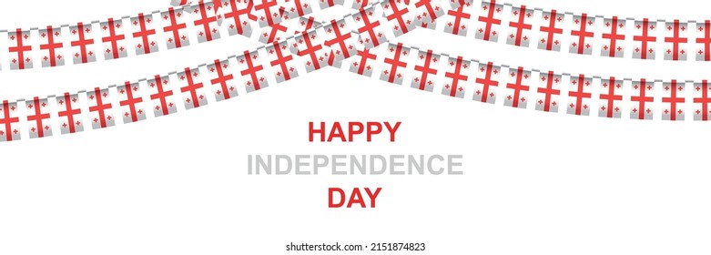 Vector realistic isolated Georgia Independence Day flyer on the white background.