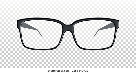 Vector realistic isolated glasses on the transparent background.