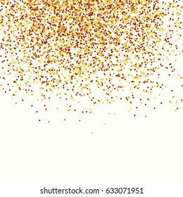Vector realistic isolated golden confetti on the white background. Concept of happy birthday, party and holidays.