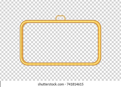 Vector realistic isolated golden frame for decoration and covering on the transparent background.