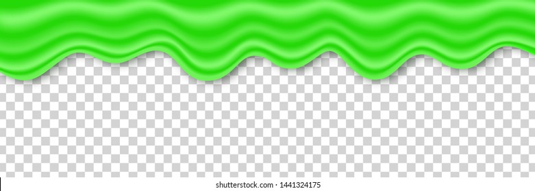 Vector realistic isolated green slime for template decoration and covering on the transparent background. Concept of Happy Halloween.