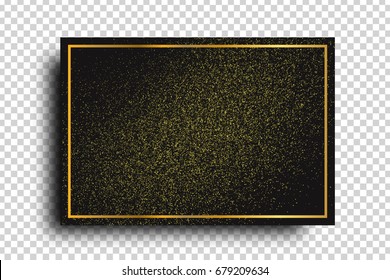 Vector realistic isolated greeting card with golden confetti decoration for celebration and covering on the transparent background. Concept of happy birthday, party and holidays.
