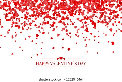 Vector realistic isolated heart confetti on the transparent background for decoration and covering. Concept of Happy Valentine's Day, wedding and anniversary.