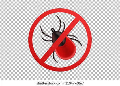 Vector realistic isolated ixodes tick insects cross sign for decoration and covering on the transparent background. Concept of mite danger, disease and encephalitis precaution.