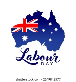 Vector realistic isolated lettering logo for Labour Day in Australia for decoration and covering on the dark background. Concept of Happy Labour Day.