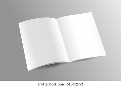 Vector realistic isolated magazine on the gray background. Realistic paper mock up template for covering design, branding, corporate identity and advertising.