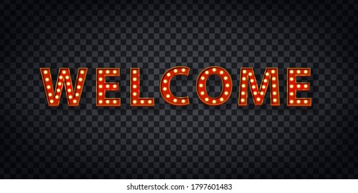 Vector realistic isolated marquee of Welcome logo for decoration and covering on the transparent background.