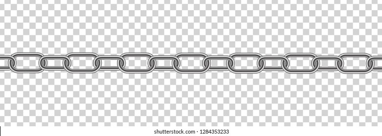Vector realistic isolated metal silver chain for decoration   template covering the transparent background 