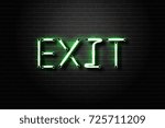 Vector realistic isolated neon sign of Exit lettering for decoration and covering on the wall background.