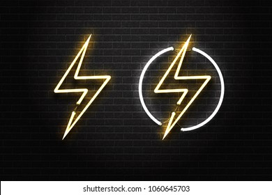 Vector realistic isolated neon sign of energy for decoration and covering on the wall background. Concept of lightning and electricity.