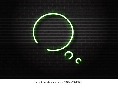 Vector realistic isolated neon sign of speech bubble frame for decoration and covering on the wall background. Concept of social media, restaurant and cafe signboard.