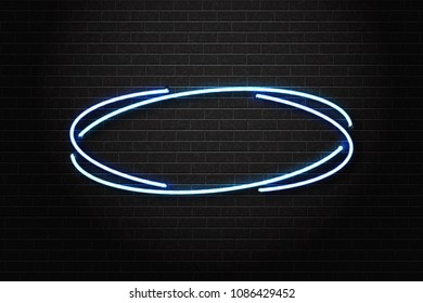 Vector realistic isolated neon sign of frame for decoration and covering on the wall background. Concept of signboard, night club and restaurant.