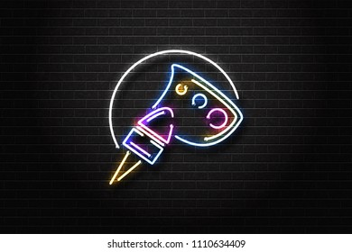 Vector realistic isolated neon sign of Tattoo studio logo for decoration and covering on the wall background.