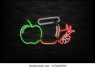 Vector realistic isolated neon sign of Shana Tova logo for decoration and covering on the wall background. Concept of Rosh Hashanah, Jewish New Year holiday.