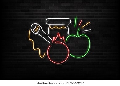 Vector realistic isolated neon sign of Shana Tova logo for decoration and covering on the wall background. Concept of Rosh Hashanah, Jewish New Year holiday.