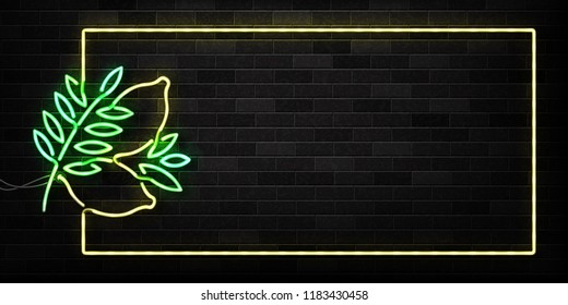 Vector realistic isolated neon sign of Sukkot frame logo for decoration and covering on the wall background.