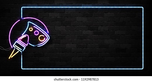 Vector Realistic Isolated Neon Sign Of Tattoo Studio Frame Logo For Decoration And Covering On The Wall Background.