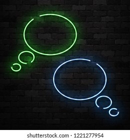 Vector realistic isolated neon sign of Speech Bubble logo for decoration and covering on the wall background.
