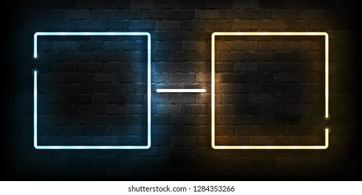 Vector realistic isolated neon sign of Infographics Frames for template decoration and layout covering on the wall background.
