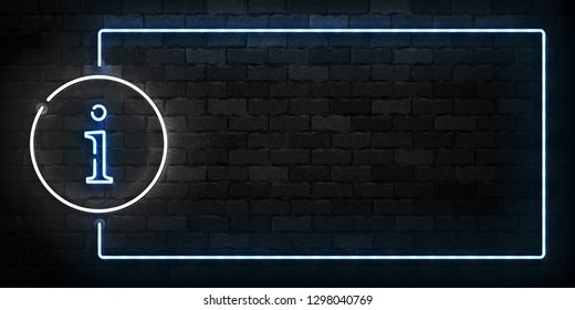 Vector realistic isolated neon sign of Info frame logo for template decoration and covering on the wall background.