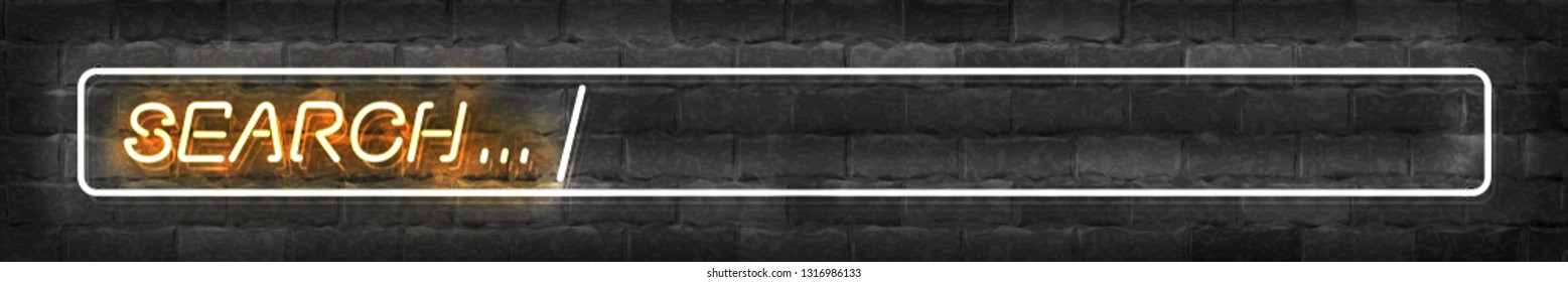 Vector realistic isolated neon sign of Search Bar logo for template decoration and covering on the wall background.