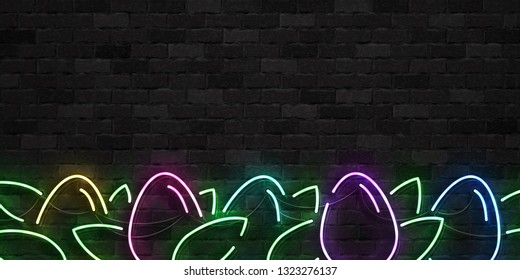 Vector realistic isolated neon sign of Easter egg template for decoration and covering on the wall background. Concept of Happy Easter celebration.